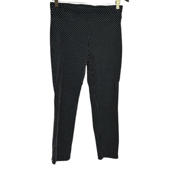 Joe B By Joe Benbasset Polka Dot Pull On Pants Sz L Black White Stretch Career - Picture 4 of 6